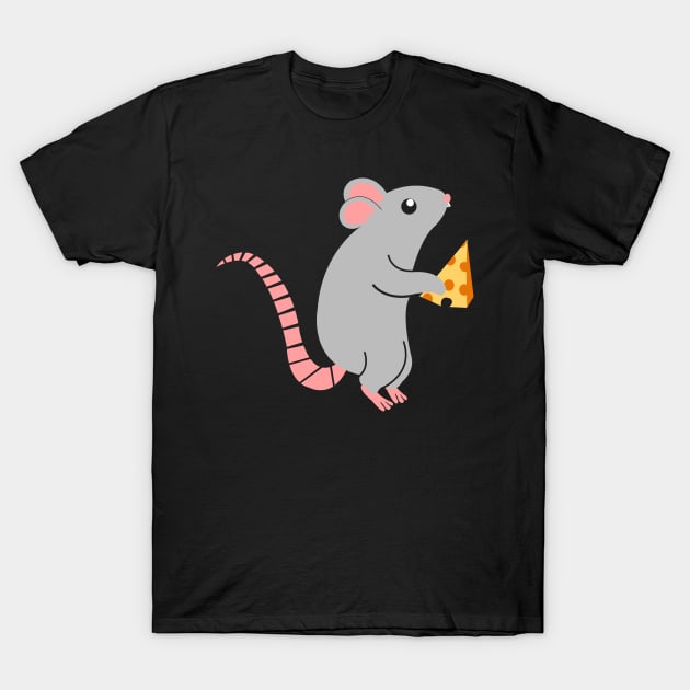 Rat - in love with Cheese T-Shirt by MaikaeferDesign